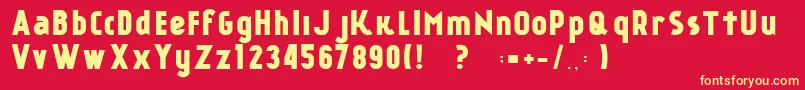 KР°nkinFREE FONT-fontti – keltaiset fontit punaisella taustalla