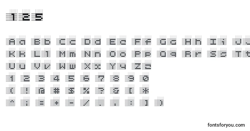 A fonte L25   (132075) – alfabeto, números, caracteres especiais