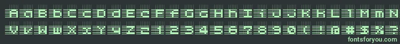 Fonte l25   – fontes verdes em um fundo preto