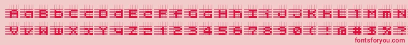 l25  -Schriftart – Rote Schriften auf rosa Hintergrund