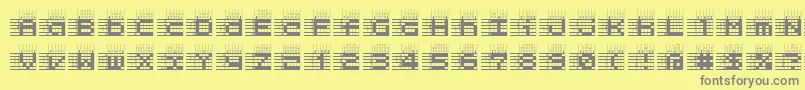 フォントl25a   – 黄色の背景に灰色の文字