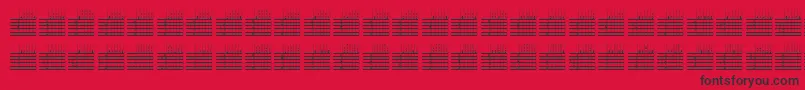 Czcionka l25q   – czarne czcionki na czerwonym tle