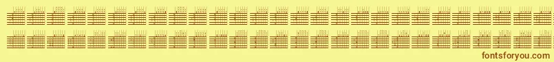 フォントl25q   – 茶色の文字が黄色の背景にあります。