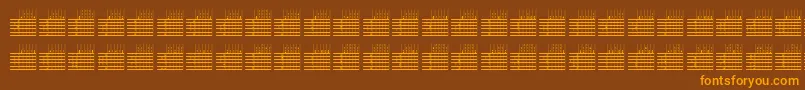 フォントl25q   – オレンジ色の文字が茶色の背景にあります。