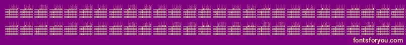 フォントl25q   – 紫の背景に黄色のフォント