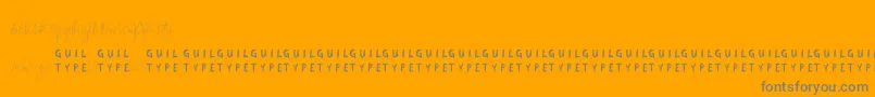 La Angelina DEMO VERSION 1 2-Schriftart – Graue Schriften auf orangefarbenem Hintergrund