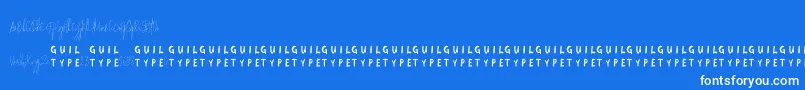 Czcionka La Angelina DEMO VERSION 1 2 – białe czcionki na niebieskim tle