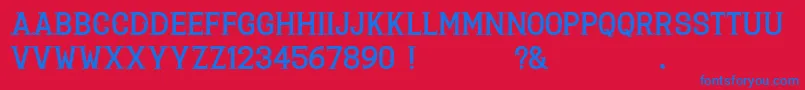 フォントLa Deco Klan – 赤い背景に青い文字