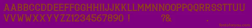 La Deco Klan-Schriftart – Braune Schriften auf violettem Hintergrund