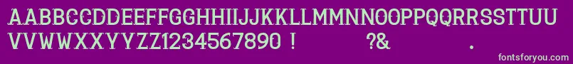 La Deco Klan Font – Green Fonts on Purple Background