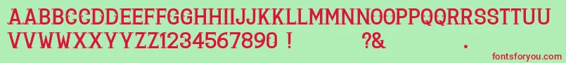 La Deco Klan Font – Red Fonts on Green Background