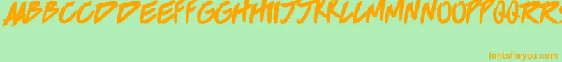 BrokenHome Font – Orange Fonts on Green Background