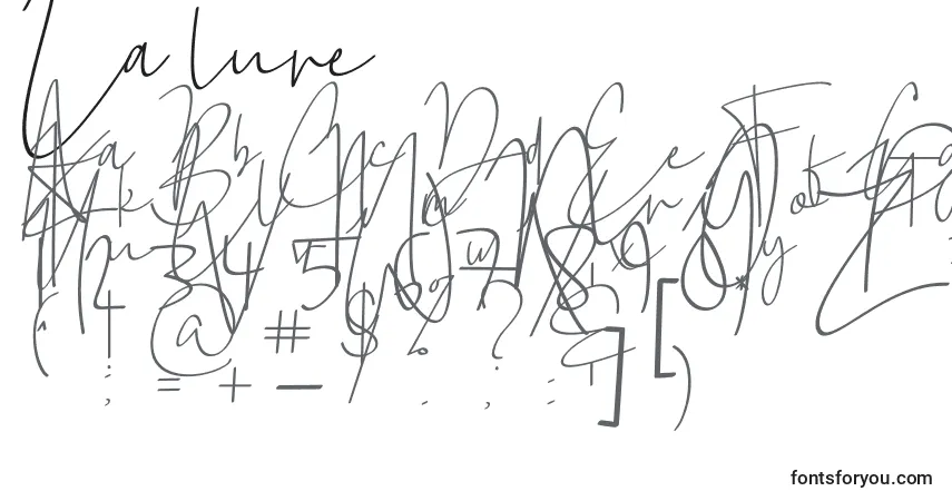 Шрифт La lune – алфавит, цифры, специальные символы