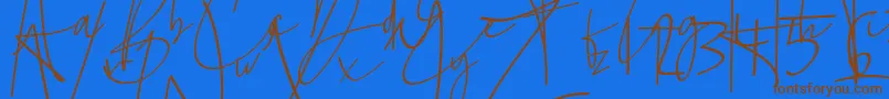 Fonte La lune – fontes marrons em um fundo azul