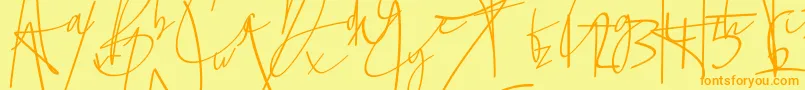 La lune Font – Orange Fonts on Yellow Background