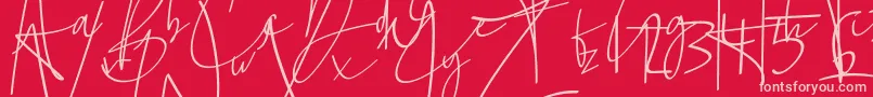 La lune Font – Pink Fonts on Red Background