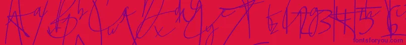 La lune Font – Purple Fonts on Red Background