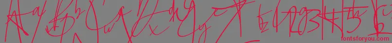 La lune Font – Red Fonts on Gray Background