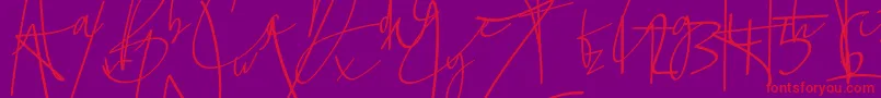 La lune Font – Red Fonts on Purple Background