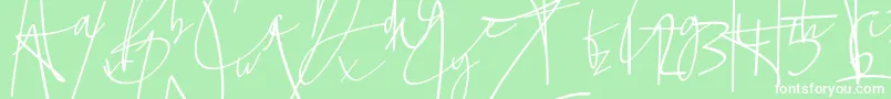 La lune Font – White Fonts on Green Background