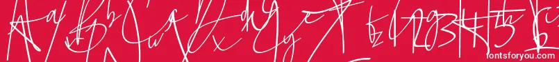 La lune Font – White Fonts on Red Background