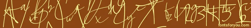 La lune-fontti – keltaiset fontit ruskealla taustalla