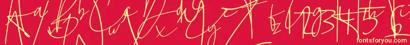 La lune Font – Yellow Fonts on Red Background