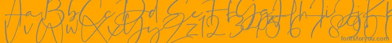 La Paloma-Schriftart – Graue Schriften auf orangefarbenem Hintergrund