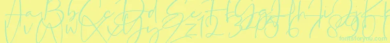 La Paloma-Schriftart – Grüne Schriften auf gelbem Hintergrund