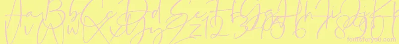 Шрифт La Paloma – розовые шрифты на жёлтом фоне