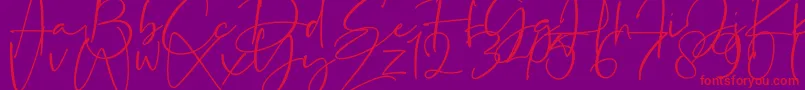 フォントLa Paloma – 紫の背景に赤い文字