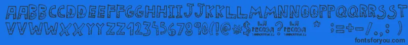 フォントLa Pecosa – 黒い文字の青い背景