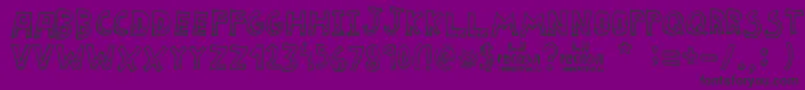 La Pecosa-fontti – mustat fontit violetilla taustalla