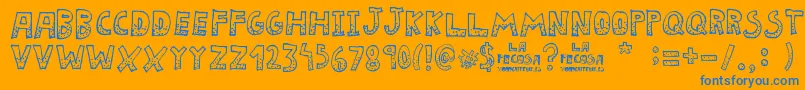 La Pecosa Font – Blue Fonts on Orange Background