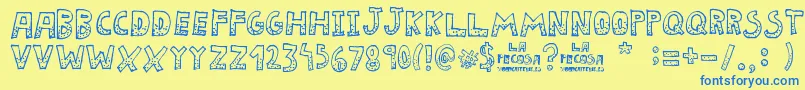 La Pecosa Font – Blue Fonts on Yellow Background