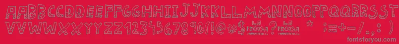 フォントLa Pecosa – 赤い背景に灰色の文字