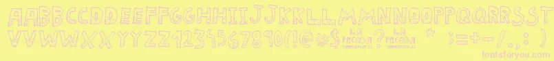 La Pecosa Font – Pink Fonts on Yellow Background