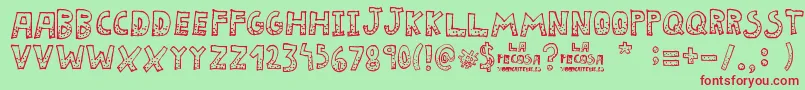 La Pecosa Font – Red Fonts on Green Background