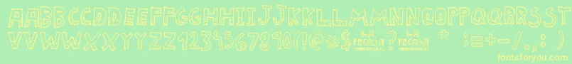 La Pecosa Font – Yellow Fonts on Green Background