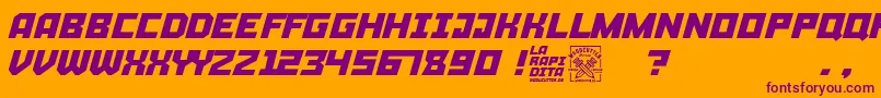 La Rapidita Font – Purple Fonts on Orange Background