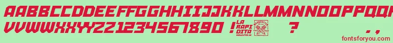 La Rapidita Font – Red Fonts on Green Background