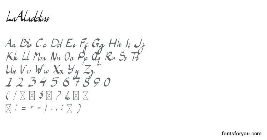 LaAladdinsフォント–アルファベット、数字、特殊文字