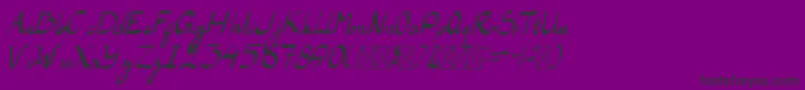 LaAladdins-Schriftart – Schwarze Schriften auf violettem Hintergrund