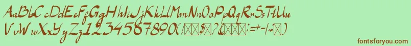 LaAladdins Font – Brown Fonts on Green Background