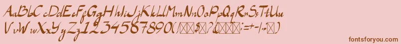 LaAladdins Font – Brown Fonts on Pink Background