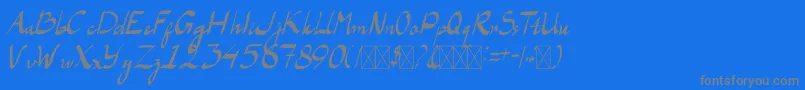 LaAladdins Font – Gray Fonts on Blue Background