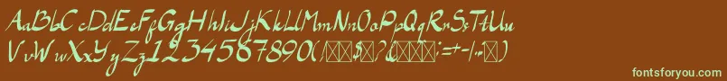 LaAladdins Font – Green Fonts on Brown Background