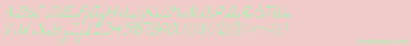 LaAladdins Font – Green Fonts on Pink Background