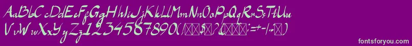 LaAladdins Font – Green Fonts on Purple Background