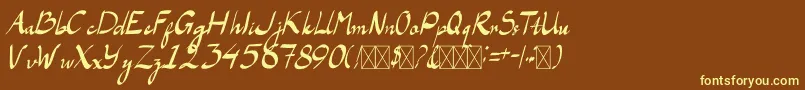 LaAladdins Font – Yellow Fonts on Brown Background